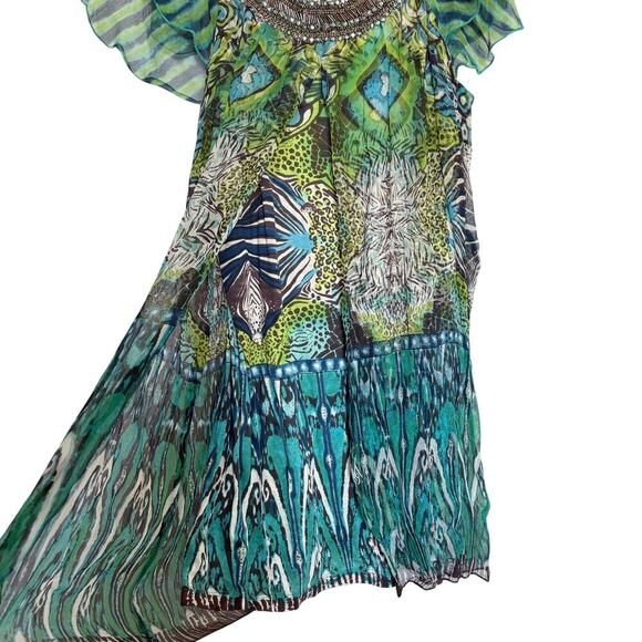 Alberto Makali Beaded Boho Y2K Tunic  Minidress L maximalist Designer Vintage - Picture 6 of 11